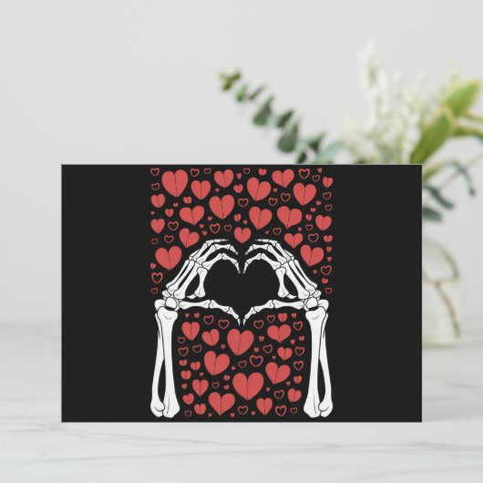 Skeleton Hand Hart Valentijnsdag Funny Love Kaart (Staand voorkant)