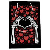 Skeleton Hand Hart Valentijnsdag Funny Love Medium Cadeauzakje (Voorkant)