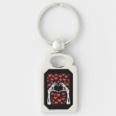 Skeleton Hand Hart Valentijnsdag Funny Love Sleutelhanger (Voorkant)