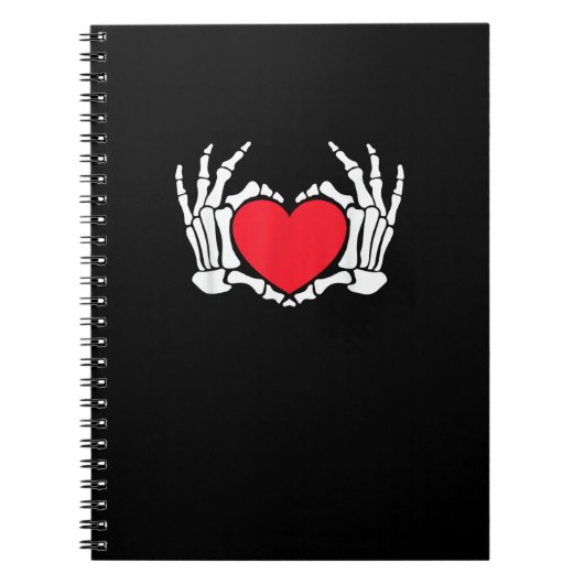 Skeleton Hand Hart Valentijnsdag Funny Meme Notitieboek (Voorkant)