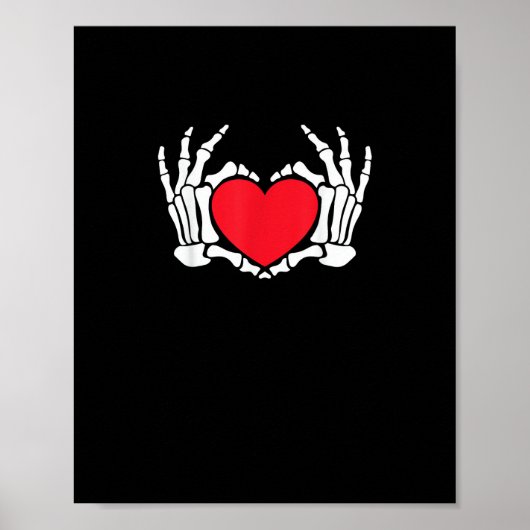 Skeleton Hand Hart Valentijnsdag Funny Meme Poster (Voorkant)