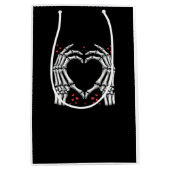 Skeleton Hand Hart Valentijnsdag Funny Paar Medium Cadeauzakje (Voorkant)