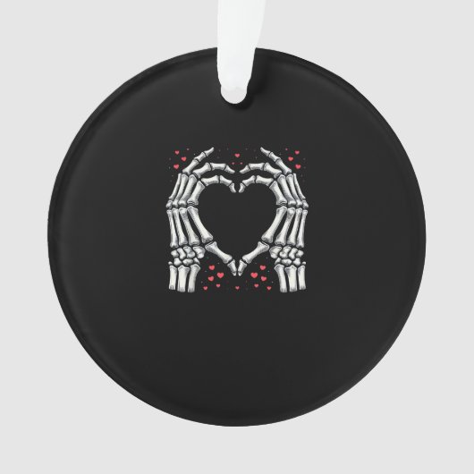 Skeleton Hand Hart Valentijnsdag Funny Paar Ornament (voorkant)