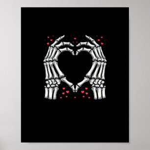 Skeleton Hand Hart Valentijnsdag Funny Paar Poster