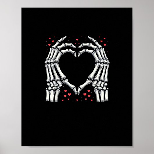 Skeleton Hand Hart Valentijnsdag Funny Paar Poster (Voorkant)