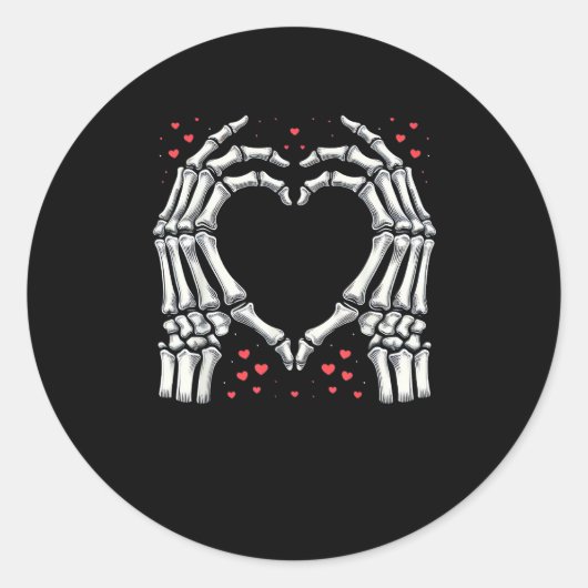 Skeleton Hand Hart Valentijnsdag Funny Paar Ronde Sticker (Voorkant)