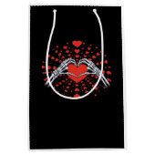 Skeleton Hand Hart Valentijnsdag Grappig 2025 Hore Medium Cadeauzakje (Voorkant)