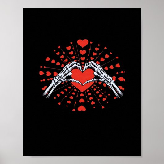 Skeleton Hand Hart Valentijnsdag Grappig 2025 Hore Poster (Voorkant)