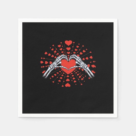 Skeleton Hand Hart Valentijnsdag Grappig 2025 Hore Servet (Voorkant)