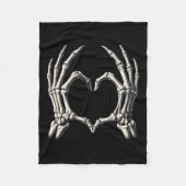 Skeleton Hand Hart Xray Retro Grappige Halloween C Fleece Deken (Voorkant)