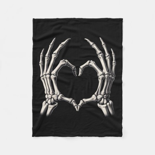 Skeleton Hand Hart Xray Retro Grappige Halloween C Fleece Deken (Voorkant)