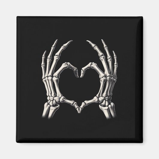 Skeleton Hand Hart Xray Retro Grappige Halloween C Magneet (Voorkant)