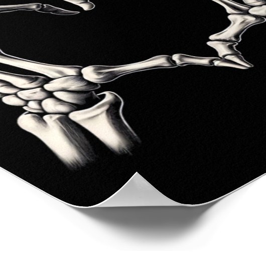 Skeleton Hand Hart Xray Retro Grappige Halloween C Poster (Hoek)