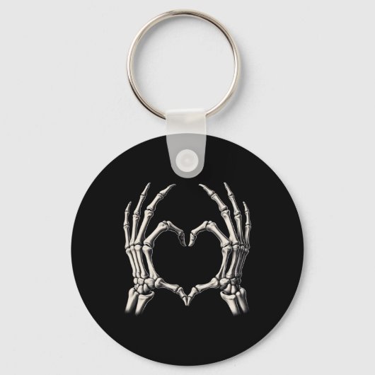 Skeleton Hand Hart Xray Retro Grappige Halloween C Sleutelhanger (Voorkant)