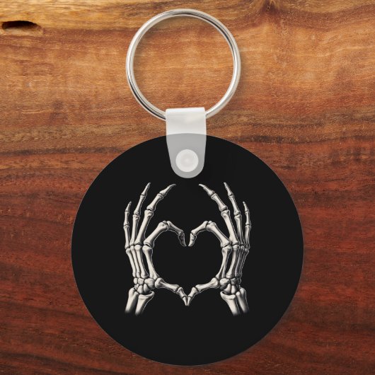 Skeleton Hand Hart Xray Retro Grappige Halloween C Sleutelhanger (Voorkant)