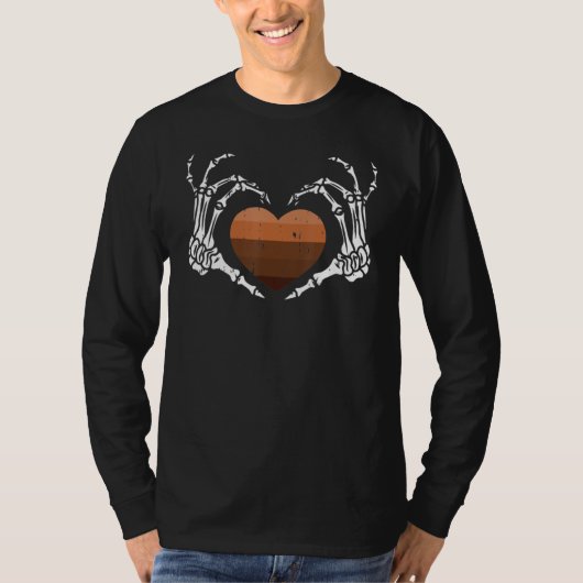 Skeleton Hand Heart Black History Melanin Afro Afr T-shirt (Voorkant)