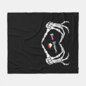 Skeleton Hand Heart Book Seizoen Classic Fleece Deken (Voorkant (Horizontaal))
