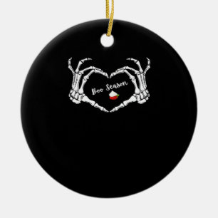 Skeleton Hand Heart Book Seizoen Classic Keramisch Ornament