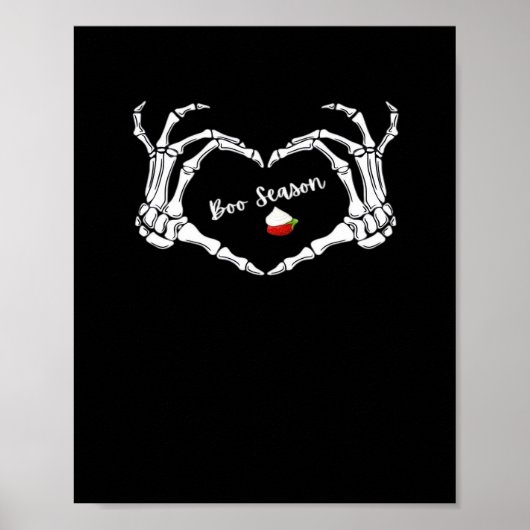Skeleton Hand Heart Book Seizoen Classic Poster (Voorkant)