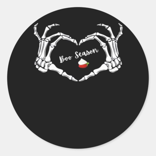 Skeleton Hand Heart Book Seizoen Classic Ronde Sticker (Voorkant)