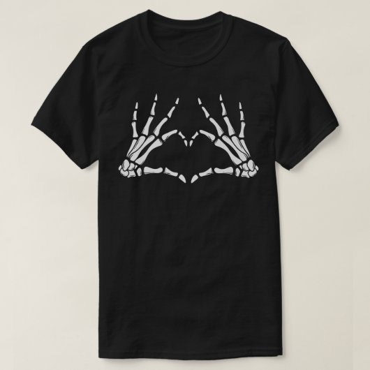 Skeleton Hand Heart Costume Funny Halloween Men Wo T-shirt (Design voorkant)