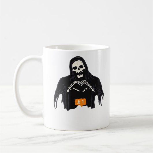 Skeleton Hand Heart Follower Classic Koffiemok (Links)