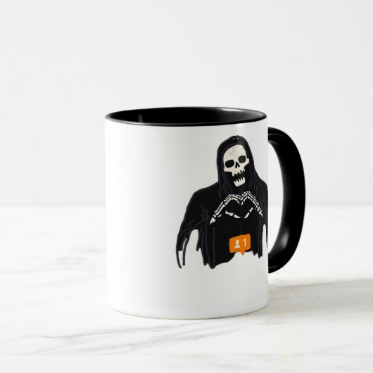 Skeleton Hand Heart Follower Classic Mok (Voorkant rechts)