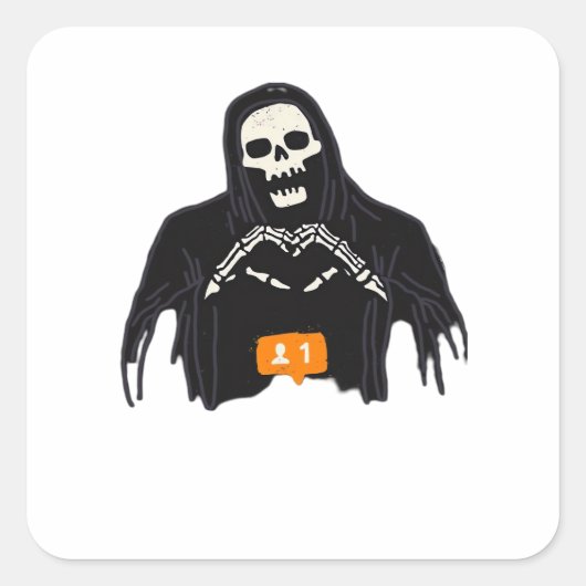 Skeleton Hand Heart Follower Classic Vierkante Sticker (Voorkant)