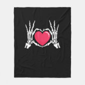 Skeleton Hand Heart Halloween Fleece Deken (Voorkant)