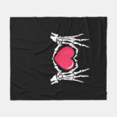 Skeleton Hand Heart Halloween Fleece Deken (Voorkant (Horizontaal))