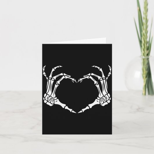 Skeleton Hand Heart Halloween Funny Bones Love Kaart (Voorkant)