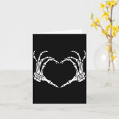 Skeleton Hand Heart Halloween Funny Bones Love Kaart (Gele Bloem)