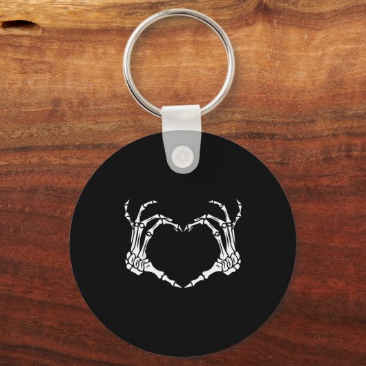 Skeleton Hand Heart Halloween Funny Bones Love Sleutelhanger (Voorkant)