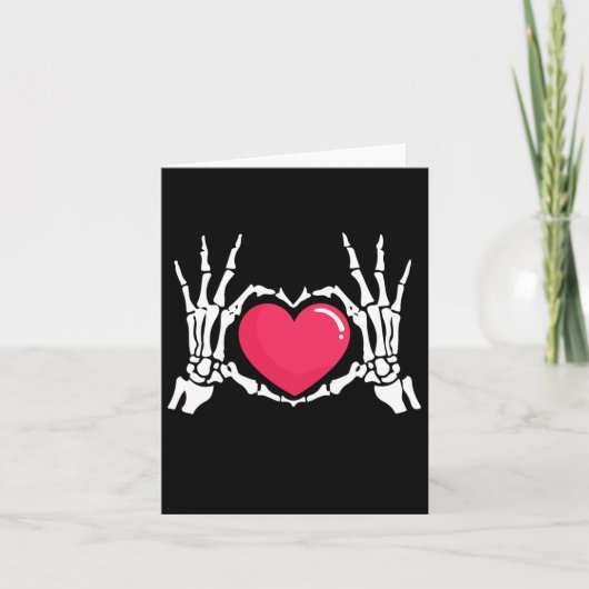 Skeleton Hand Heart Halloween Kaart (Voorkant)