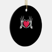 Skeleton Hand Heart Halloween Keramisch Ornament (Rechts)