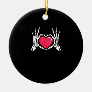 Skeleton Hand Heart Halloween Keramisch Ornament