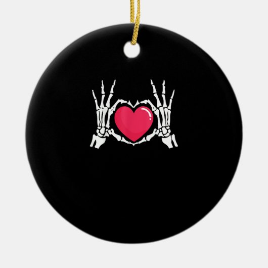 Skeleton Hand Heart Halloween Keramisch Ornament (Voorkant)