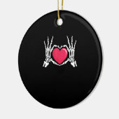 Skeleton Hand Heart Halloween Keramisch Ornament (Links)