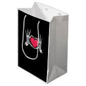 Skeleton Hand Heart Halloween Medium Cadeauzakje (Voorkant Gekanteld)