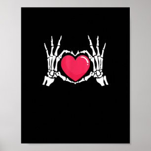 Skeleton Hand Heart Halloween Poster
