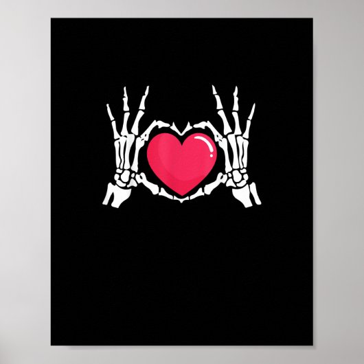 Skeleton Hand Heart Halloween Poster (Voorkant)