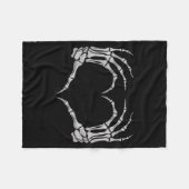 Skeleton Hand Heart Halloween Valentines Matching  Fleece Deken (Voorkant (Horizontaal))