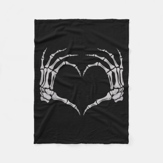 Skeleton Hand Heart Halloween Valentines Matching  Fleece Deken (Voorkant)