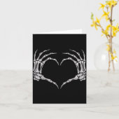 Skeleton Hand Heart Halloween Valentines Matching  Kaart (Gele Bloem)