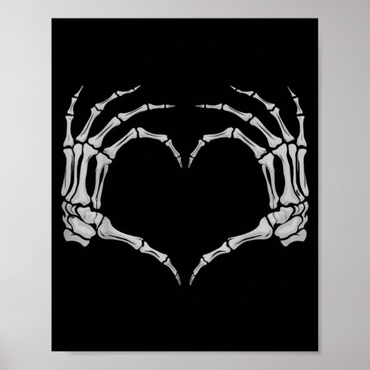 Skeleton Hand Heart Halloween Valentines Matching  Poster (Voorkant)