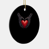 Skeleton Hand Heart Keramisch Ornament (Rechts)