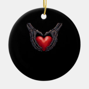Skeleton Hand Heart Keramisch Ornament