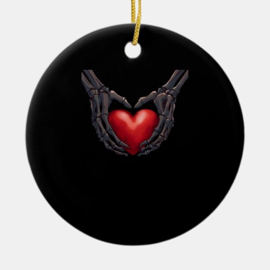 Skeleton Hand Heart Keramisch Ornament (Voorkant)