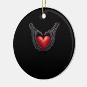 Skeleton Hand Heart Keramisch Ornament (Links)