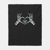 Skeleton Hand Heart Mardi Gras Fleece Deken (Voorkant)